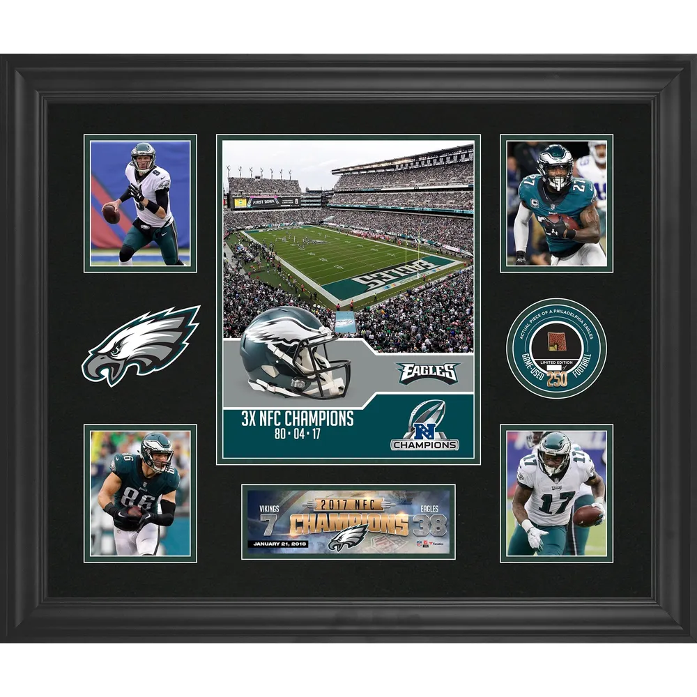 Lids Philadelphia Eagles Fanatics Authentic 2017 NFC Champions Framed 20 x  24 with a Piece of Game-Used Football - Limited Edition of 250