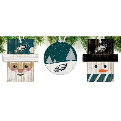 Philadelphia Eagles 3-Pack Ornament Set