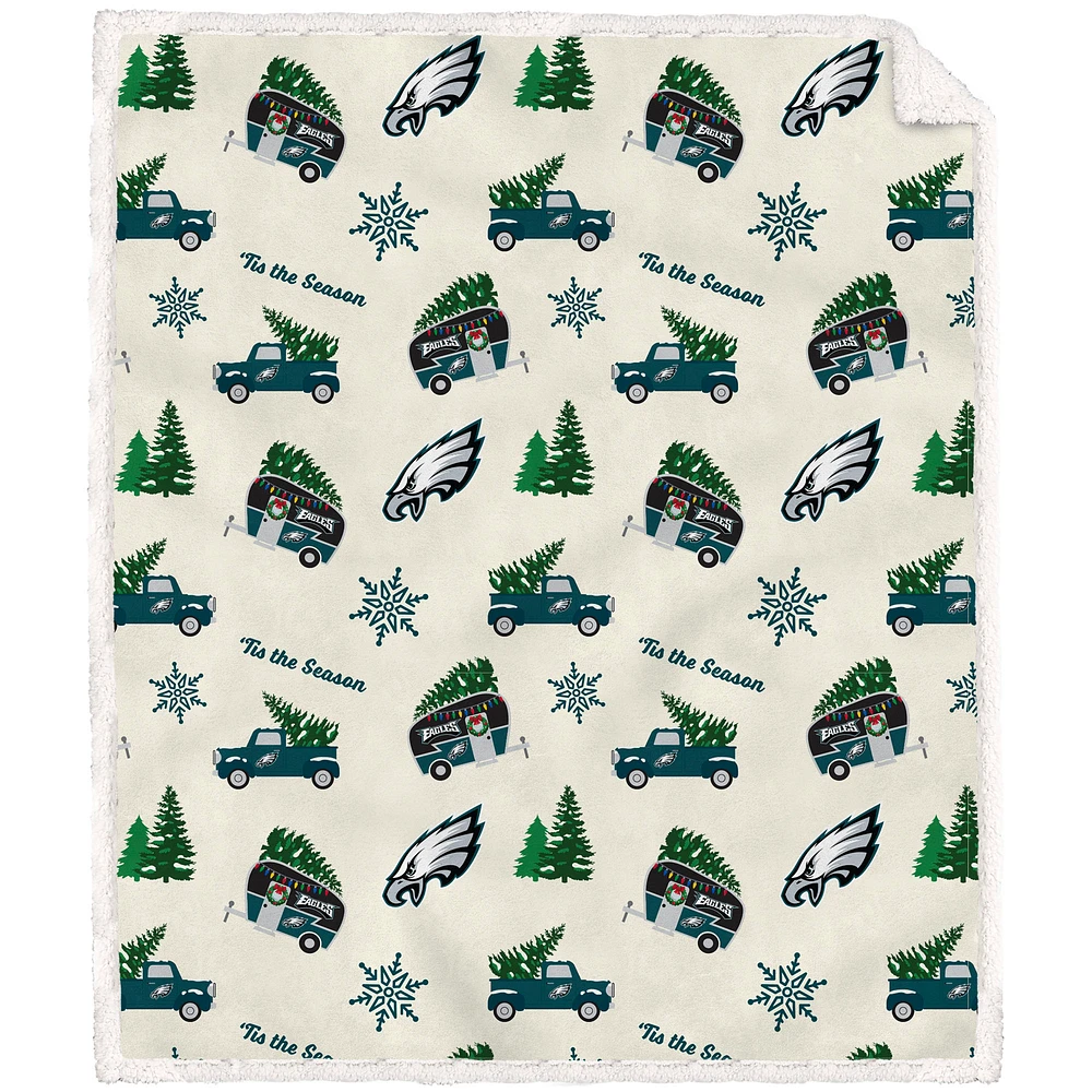 Couverture polaire en flanelle Sherpa pour camionnette de vacances 50'' x 60'' Philadelphia Eagles