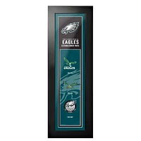Eagles de Philadelphie - 6'' x 22'' Logos to History Art encadré