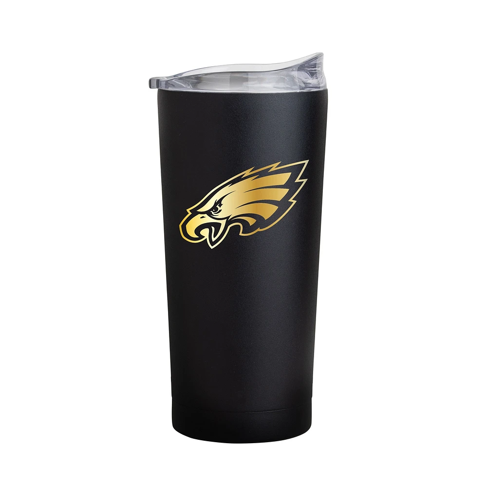 Feuille noire des Eagles de Philadelphie 20oz. Gobelet à revêtement en poudre