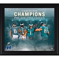 Collage encadré des champions NFC 2022 des Philadelphia Eagles 15" x 17"