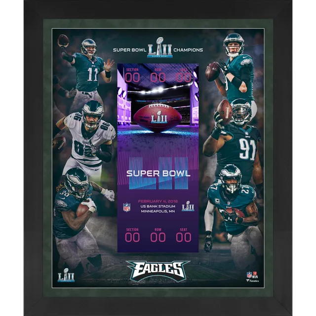 Engel Hearty pulver Lids Philadelphia Eagles Fanatics Authentic Framed 23" x 27" 1st Time Super  Bowl LII Champion Floating Ticket Collage | Brazos Mall