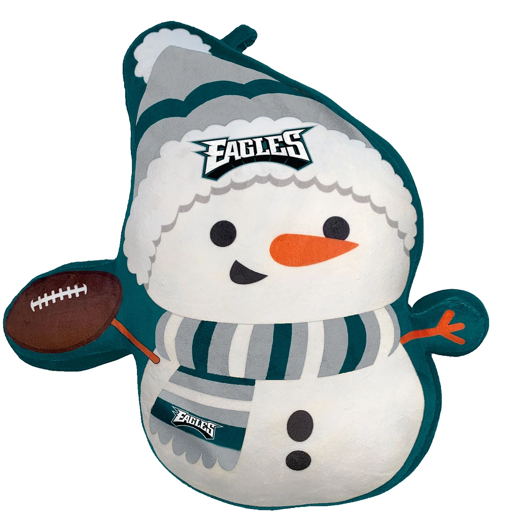 Oreiller en peluche Bonhomme de neige des Fêtes des Eagles de Philadelphie