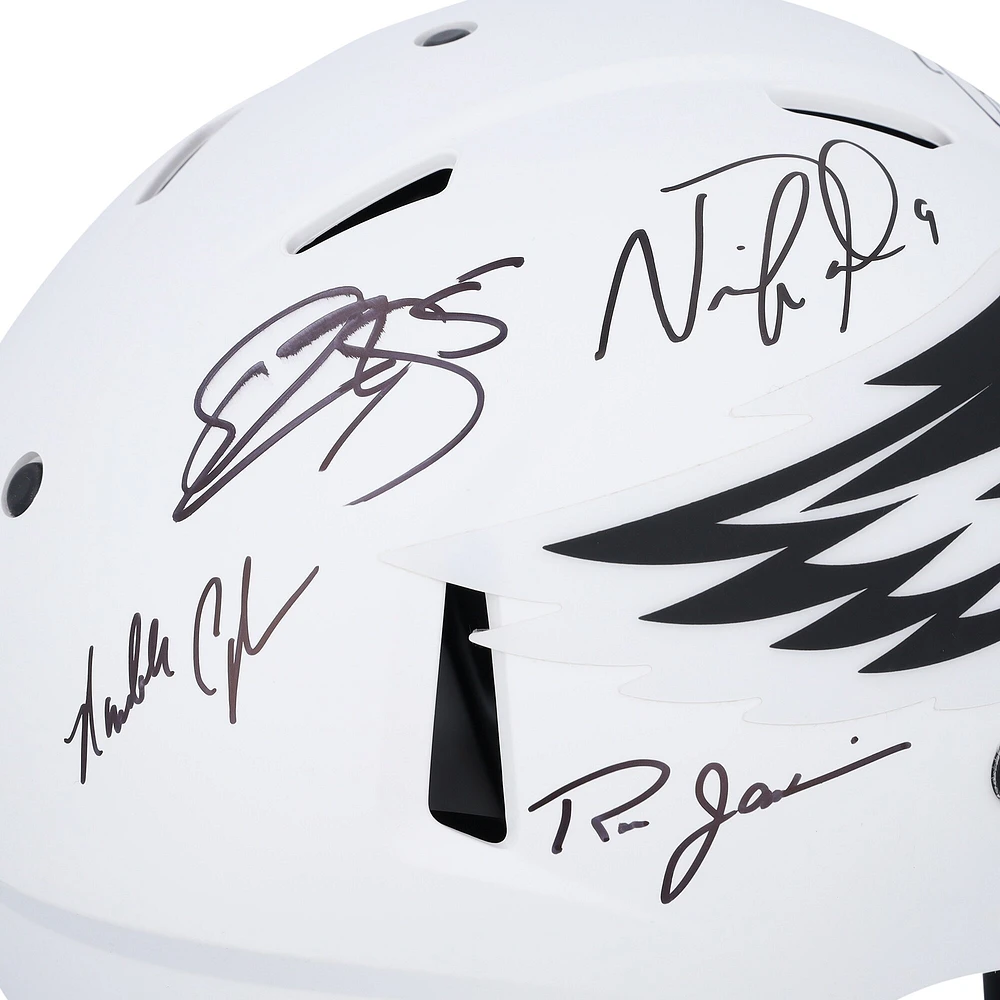 Philadelphia Eagles Quarterbacks Autographed Riddell Lunar Speed Authentic Helmet with 5 Signatures