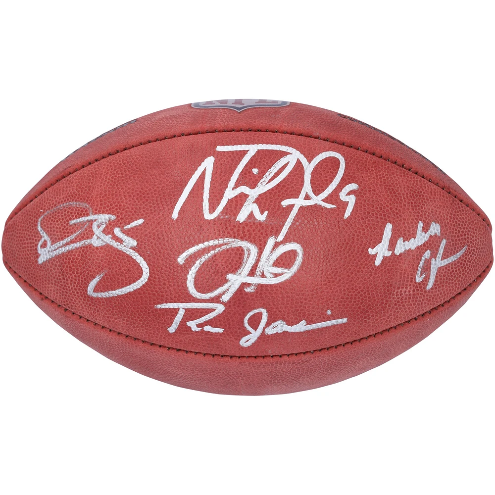 Philadelphia Eagles Quarterbacks Autographed Wilson Full Color Duke Football with 5 Signatures