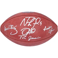 Philadelphia Eagles Quarterbacks Autographed Wilson Full Color Duke Football with 5 Signatures