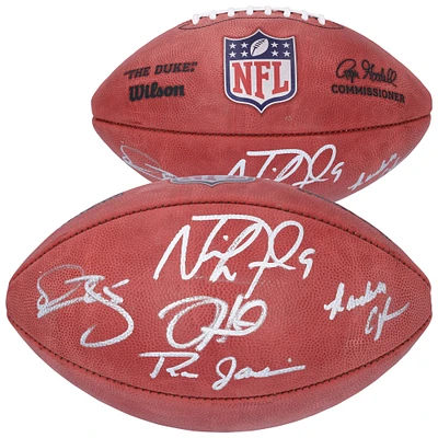 Philadelphia Eagles Quarterbacks Autographed Wilson Full Color Duke Football with 5 Signatures