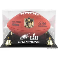 Vitrine d'affichage avec logo de football classique doré des champions du Super Bowl LII des Eagles de Philadelphie