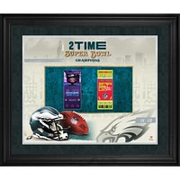 Collage encadré de billets à 2 reprises de 20" x 24" des champions du Super Bowl LIX des Philadelphia Eagles
