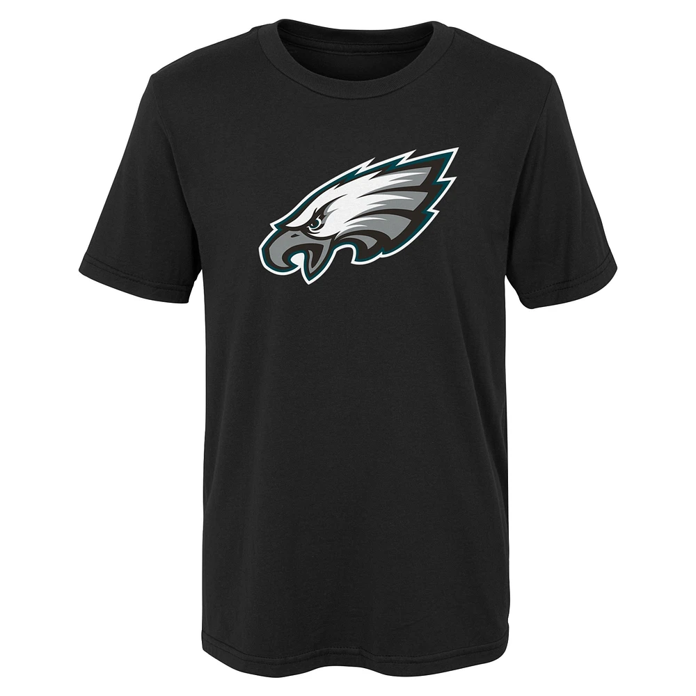 T-shirt noir avec logo principal des Eagles de Philadelphie pour enfants d'âge préscolaire