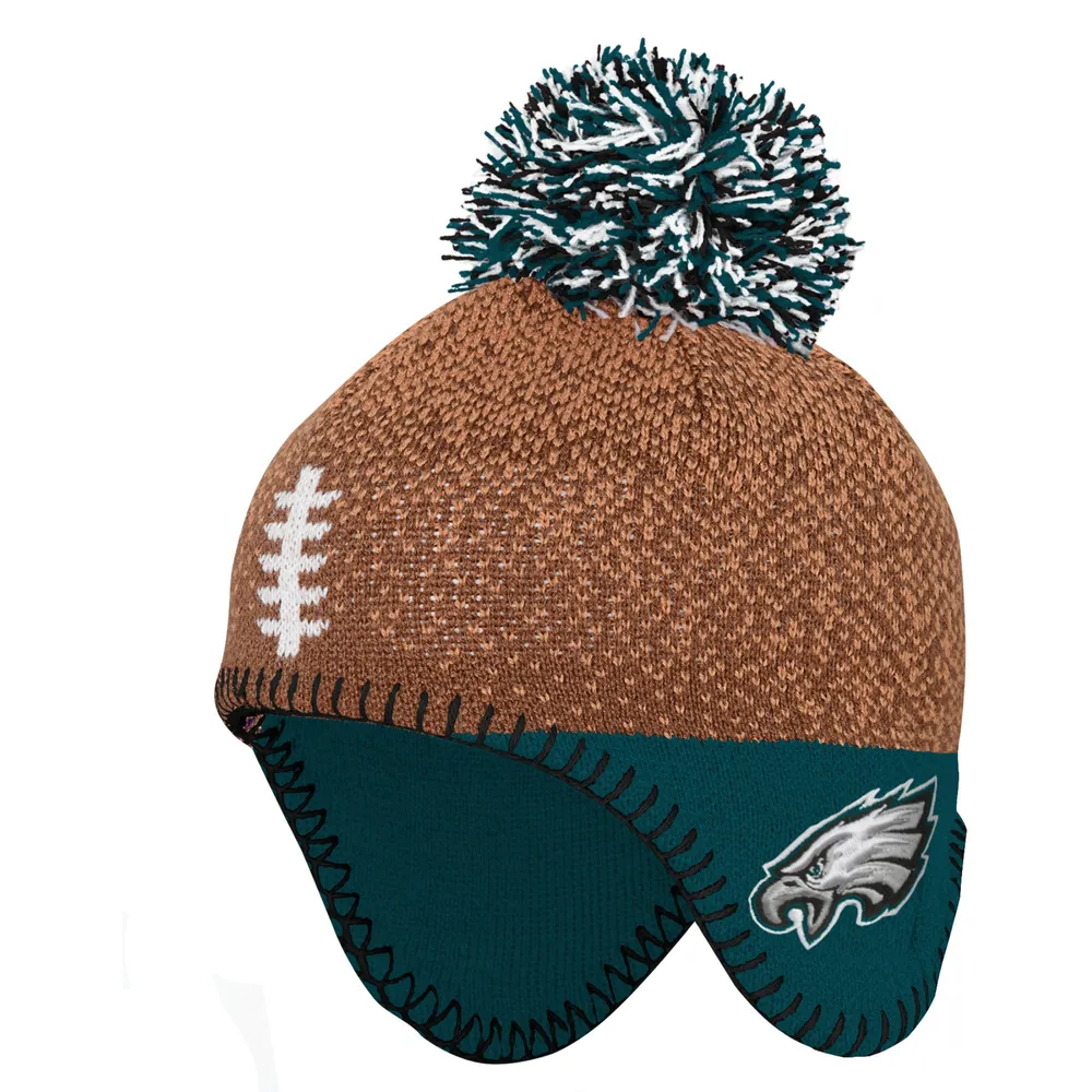 Lids Philadelphia Eagles Preschool Football Head Knit Hat with Pom -  Brown/Midnight Green