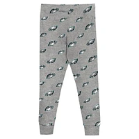 Ensemble de pyjama préscolaire gris chiné avec t-shirt à manches longues et pantalon Philadelphia Eagles