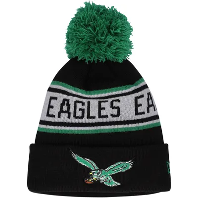 Lids Philadelphia Eagles New Era Retro Cuffed Knit Hat with Pom - White