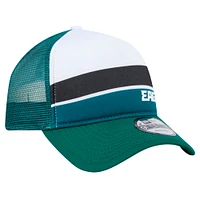 Casquette ajustable New Era A-Frame Trucker 9FORTY de couleur unie pour enfants d'âge préscolaire, vert nuit, Philadelphia Eagles