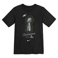 T-shirt Nike noir pour enfant Philadelphia Eagles Super Bowl LIX Champions Lombardi Trophy