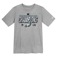 Preschool Nike Heather Gray Philadelphia Eagles 2024 NFC Champions Locker Room Trophy Collection T-Shirt