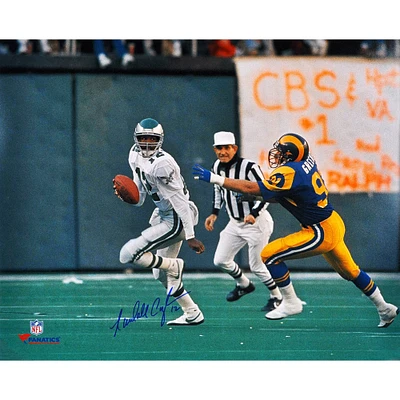 Randall Cunningham Philadelphia Eagles Autographed 16'' x 20'' White Uniform Scramble Photograph