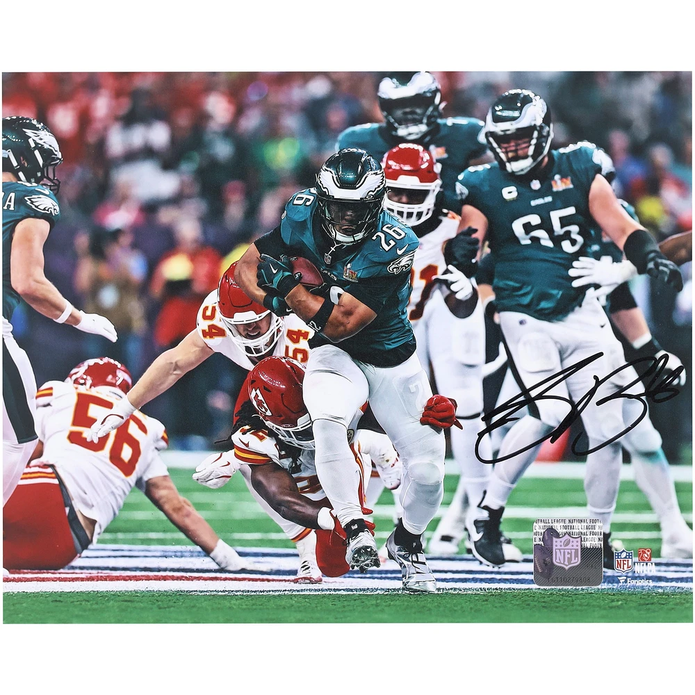 Saquon Barkley Philadelphia Eagles Autographed Super Bowl LIX Champions 8" x 10" Super Bowl LIX Photograph with Black Signature