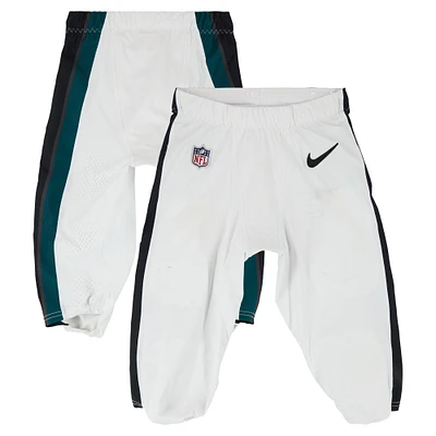 Saquon Barkley Philadelphia Eagles Game-Used White Nike Pants vs. Pittsburgh Steelers on December 15, 2024