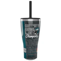 Gobelet en acier inoxydable Tervis Philadelphia Eagles Super Bowl LIX Champions de 30 oz avec couvercle à paille