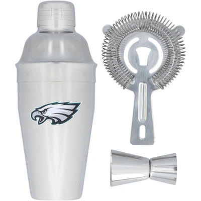 The Memory Company Philadelphia Eagles Stainless Steel Shaker, Strainer & Jigger Set