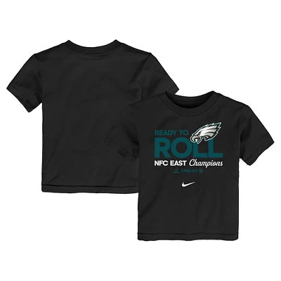 T-shirt Nike noir pour tout-petit Philadelphia Eagles 2024 NFC East Division Champions Locker Room Trophy Collection