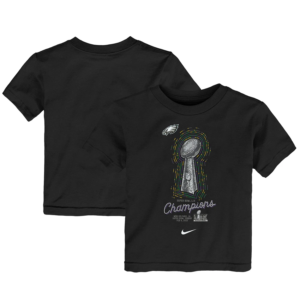 Toddler Nike  Black Philadelphia Eagles Super Bowl LIX Champions Lombardi Trophy T-Shirt