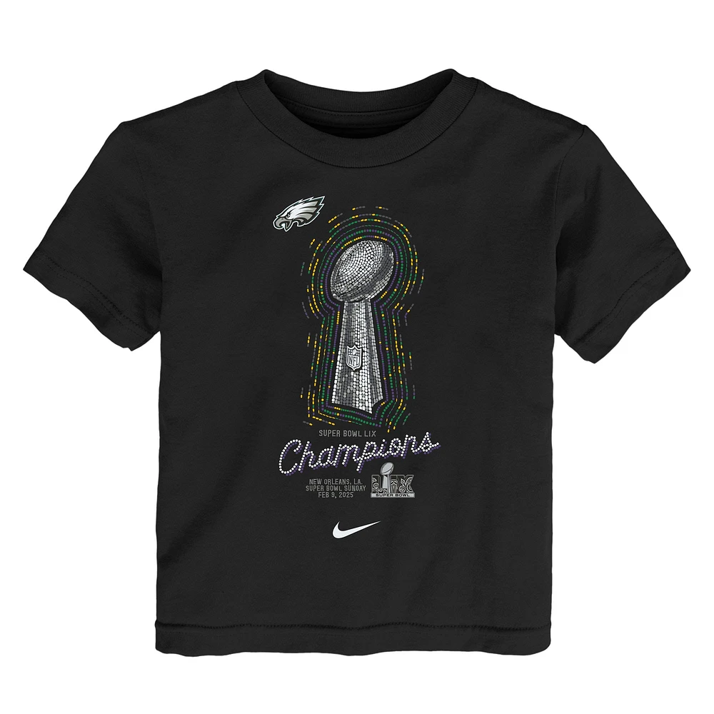 Toddler Nike  Black Philadelphia Eagles Super Bowl LIX Champions Lombardi Trophy T-Shirt