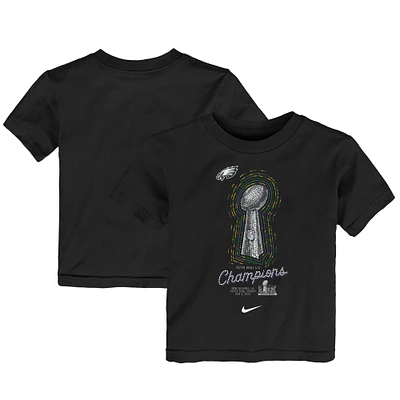 Toddler Nike  Black Philadelphia Eagles Super Bowl LIX Champions Lombardi Trophy T-Shirt