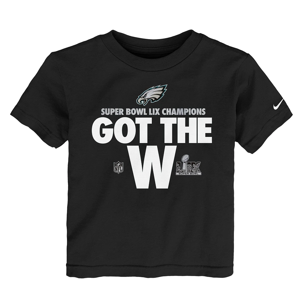 T-shirt Nike noir pour tout-petit Philadelphia Eagles Super Bowl LIX Champions Parade