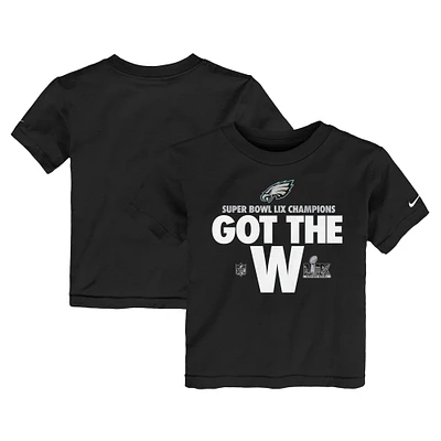 T-shirt Nike noir pour tout-petit Philadelphia Eagles Super Bowl LIX Champions Parade