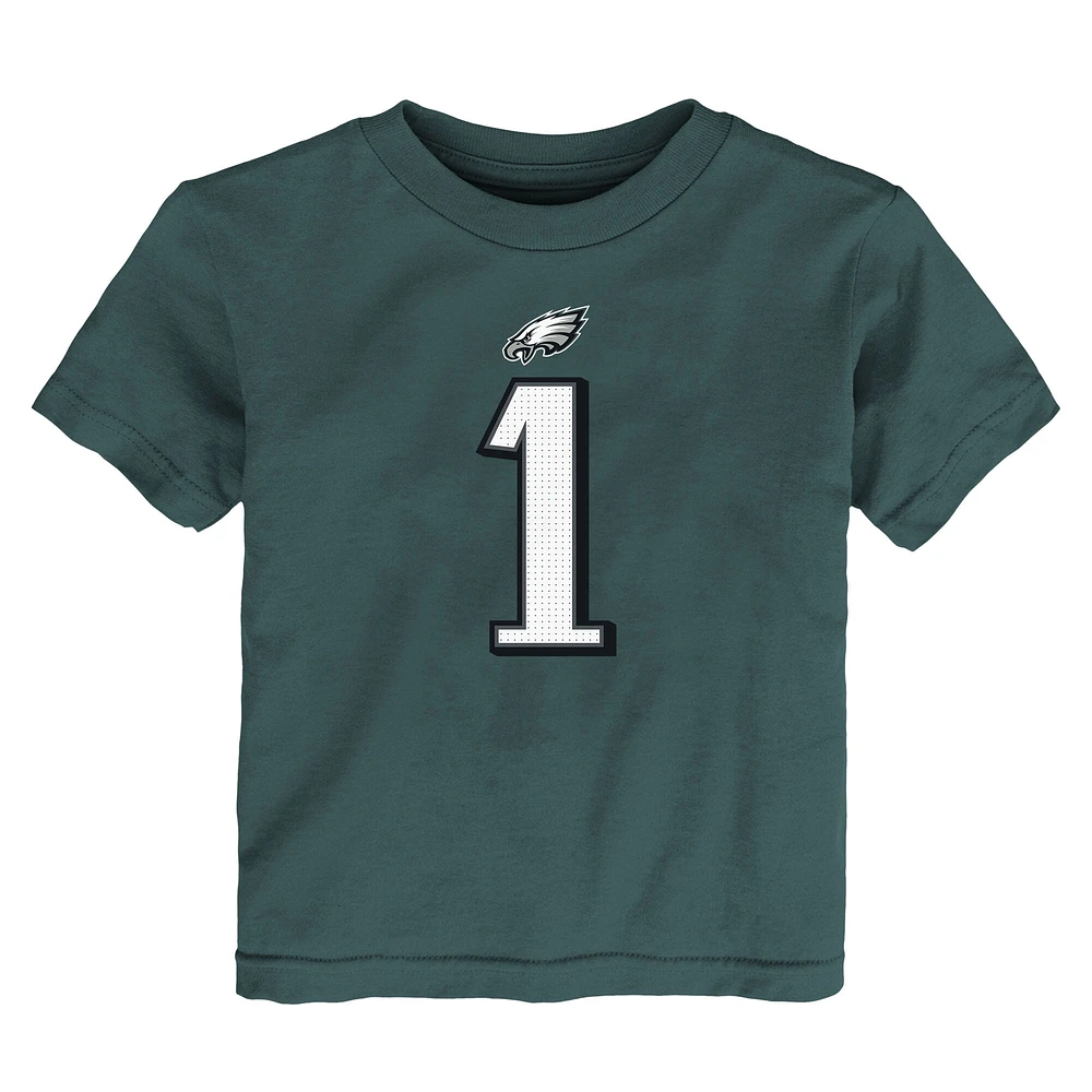 T-shirt Nike pour tout-petit Jalen Hurts Midnight Green avec nom et numéro de joueur des Philadelphia Eagles