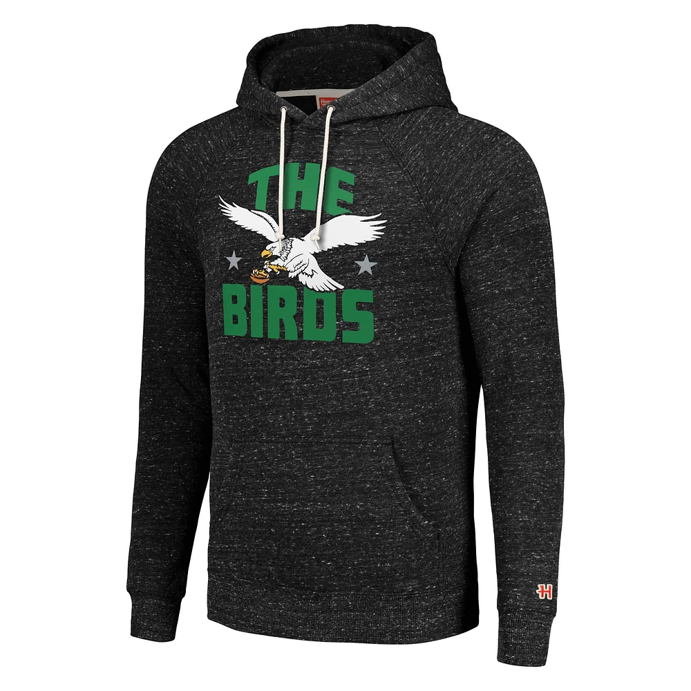 Unisex Homage Charcoal Philadelphia Eagles Hyperlocal Raglan Pullover Hoodie