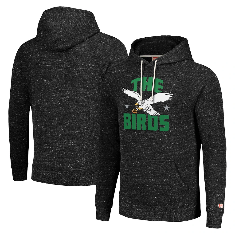 Unisex Homage Charcoal Philadelphia Eagles Hyperlocal Raglan Pullover Hoodie