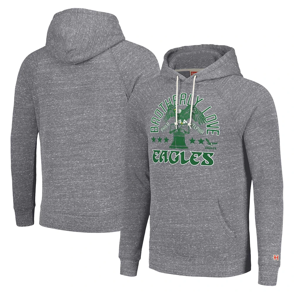 Unisex Homage Philadelphia Eagles Hyperlocal Raglan Pullover Hoodie