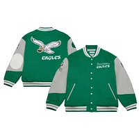 Veste unisexe à boutons-pression Kelly Green Philadelphia Eagles de Mitchell & Ness