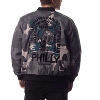 Blouson aviateur camouflage unisexe The Wild Collective gris Philadelphia Eagles