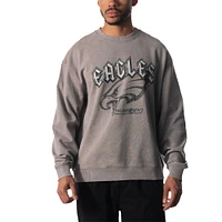 Sweat-shirt unisexe The Wild Collective gris Philadelphia Eagles en détresse