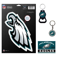 WinCraft Philadelphia Eagles 4-Pack Key Rings and Magnets Set