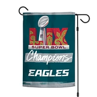 Drapeau de jardin double face WinCraft Philadelphia Eagles, deux fois champions du Super Bowl, 12" x 18"