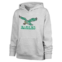 Women's '47  Gray Philadelphia Eagles Distressed Standout Naomi Pullover Hoodie