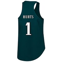 Women's Fanatics Jalen Hurts Green Philadelphia Eagles Plus Name & Number Tank Top