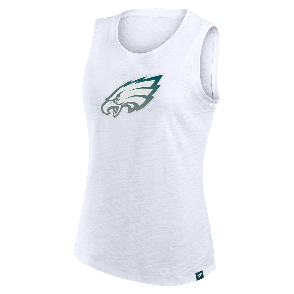 Women's Fanatics  White Philadelphia Eagles Slub Tank Top