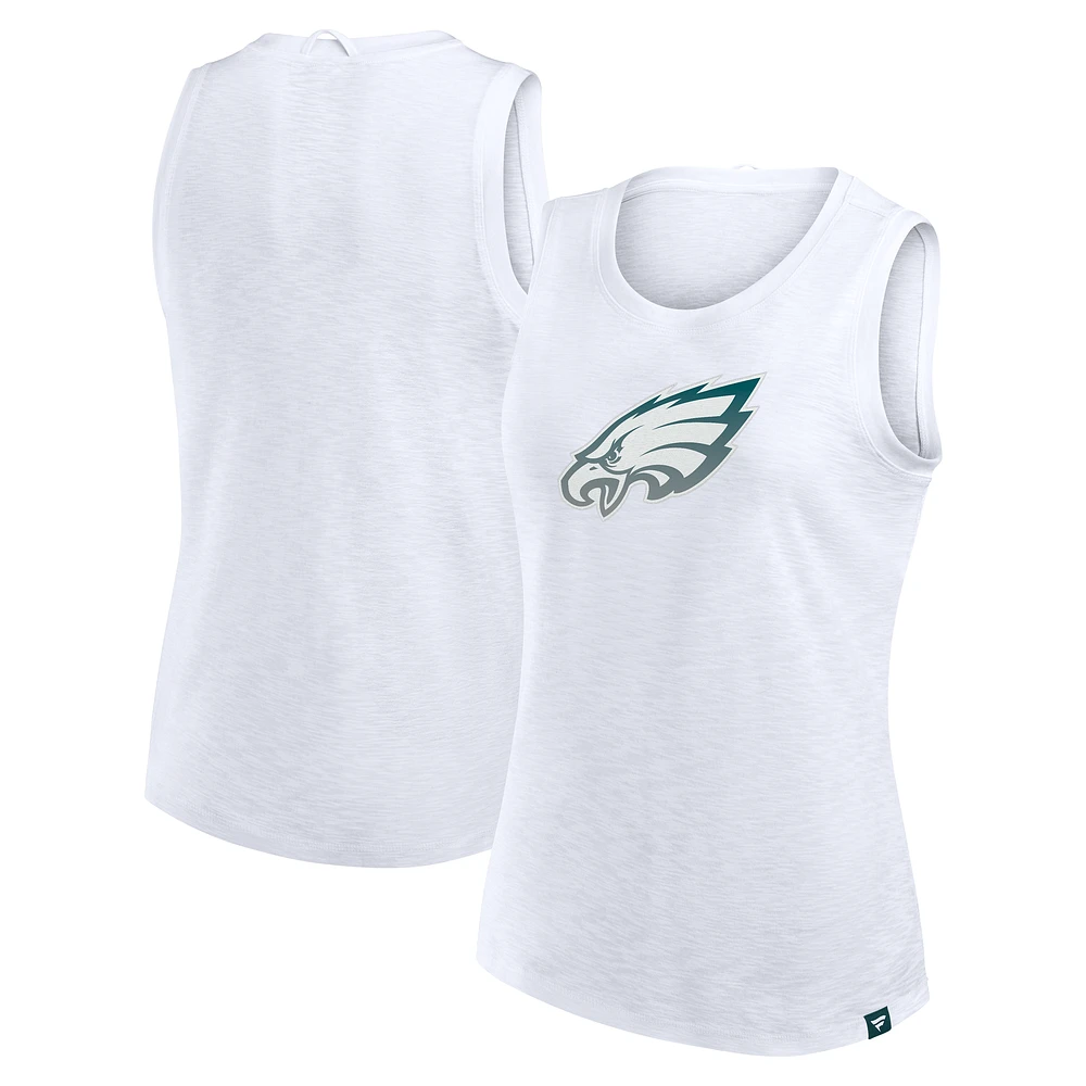 Women's Fanatics White Philadelphia Eagles Slub Tank Top
