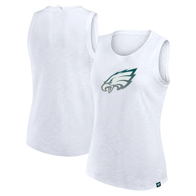 Women's Fanatics  White Philadelphia Eagles Slub Tank Top