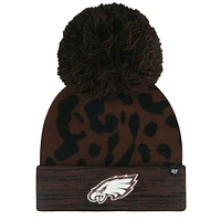 Bonnet tricoté à revers et pompon marron Philadelphia Eagles '47 pour femme