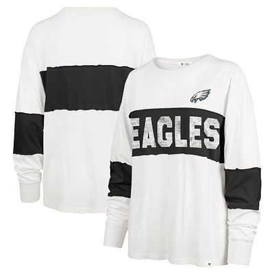 T-shirt à manches longues pour femme '47 Cream Philadelphia Eagles Clubhouse Pride Taylor