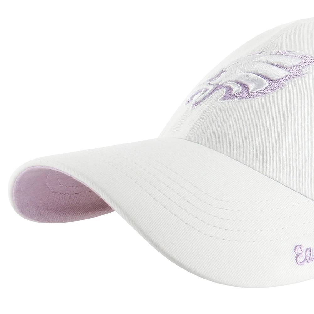 Women's '47 White Philadelphia Eagles Ballpark Cheer Clean Up Adjustable Hat