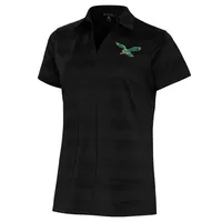 Men's Antigua Green Philadelphia Eagles Throwback Compass Polo